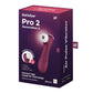 Satisfyer Pro 2 Generation 3 with App Control - Wine Red - Wine Red Touch-Free USB-Rechargeable Clitoral Stimulator