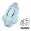 Satisfyer Mission Control - Blue - Blue USB Rechargeable Vibrating Air Pulse Stimulator
