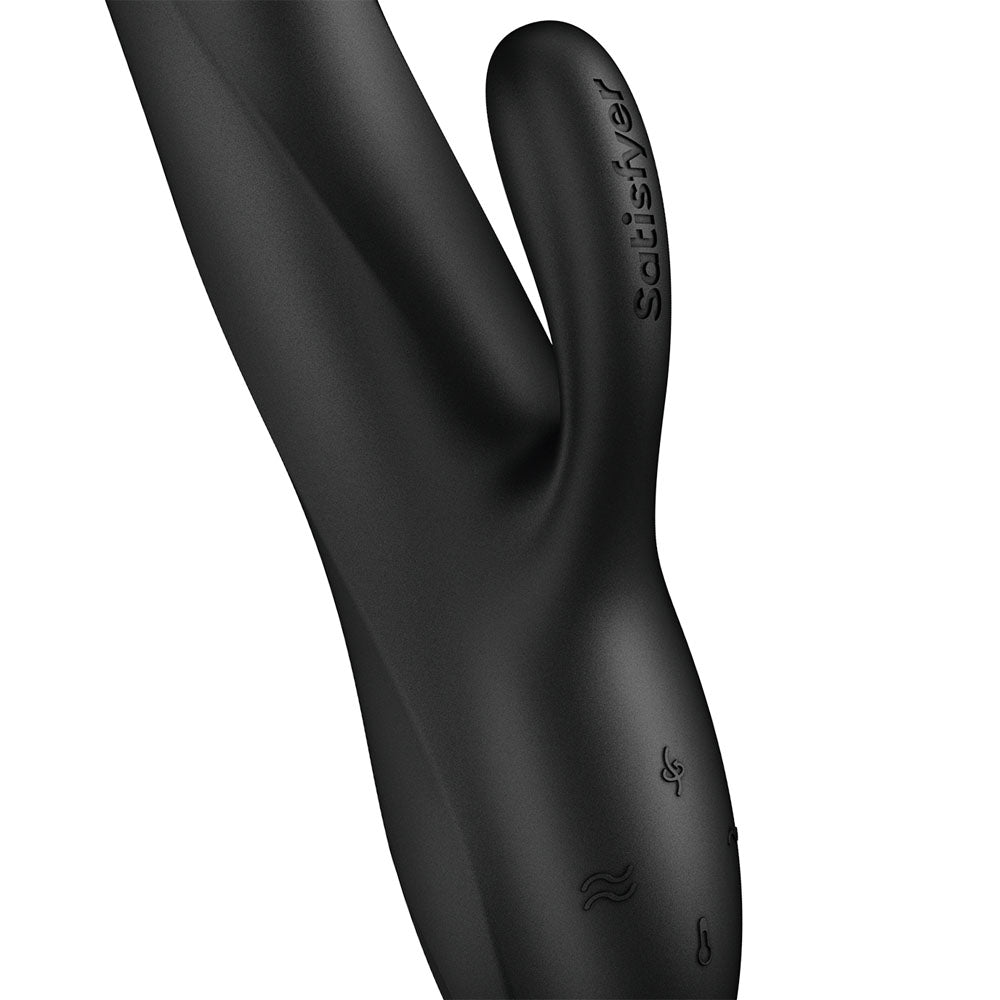 Satisfyer Heat Flex 3 - Black 23 cm USB-C Rechargeable Warming and Rotating Rabbit Vibrator