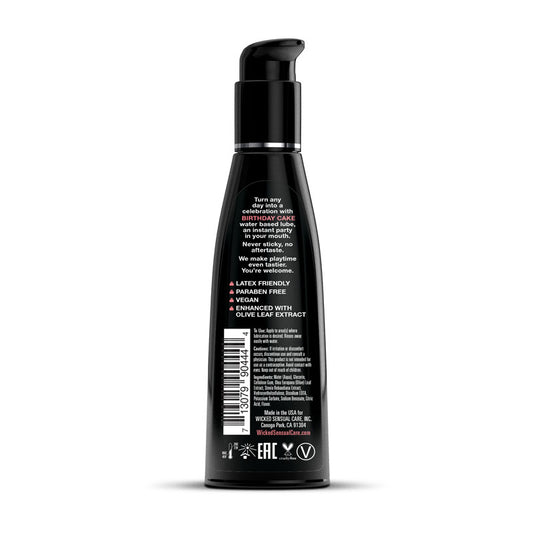 Wicked Aqua Birthday Cake - Birthday Cake Flavoured Water Based Lubricant - 120 ml (4 oz) Bottle