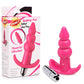 Frisky Ribbed Vibrating Butt Plug - Pink 10.9 cm Vibrating Butt Plug