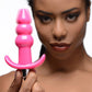 Frisky Ribbed Vibrating Butt Plug - Pink 10.9 cm Vibrating Butt Plug