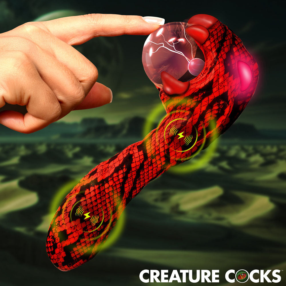 Creature Cocks Cobra - Red 18.5 cm USB Rechargeable Fantasy Vibrator with Plasma Ball