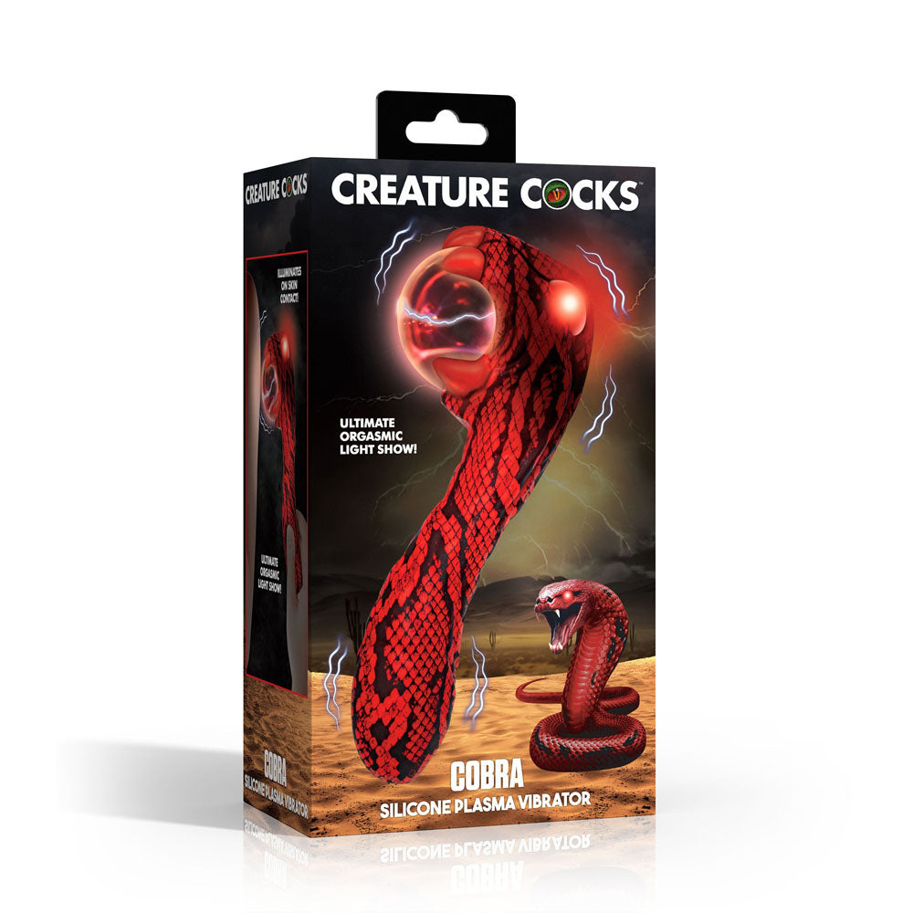 Creature Cocks Cobra - Red 18.5 cm USB Rechargeable Fantasy Vibrator with Plasma Ball