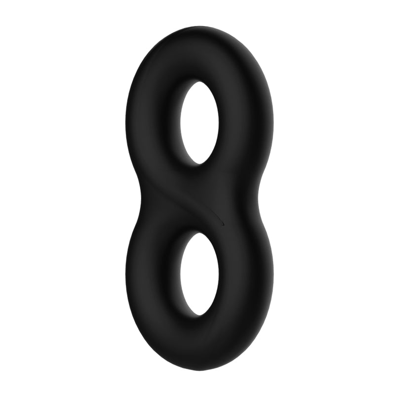 CRAZY BULL Double Donut Cock & Ball Ring - Black Cock & Ball Ring