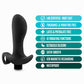 Anal Adventures Platinum Vibrating Prostate Massager 01 - Black 10.8 cm USB Rechargeable Prostate Massager