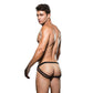ENVY Modern Fishnet Open Back Brief - S/M - Black - S/M Size