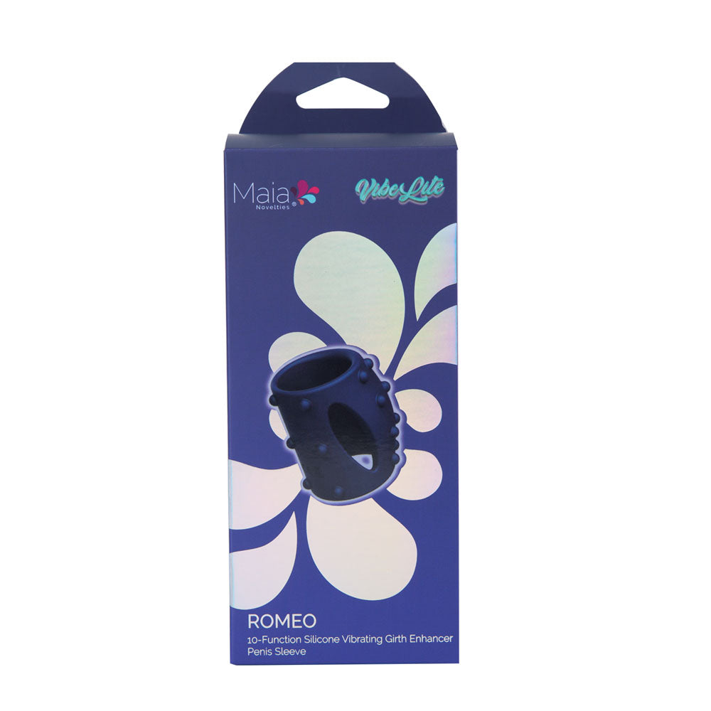 Maia ROMEO - Blue - Blue USB Rechargeable Vibrating Girth Enhancer Sleeve