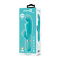 Party Up ANDY Multi Function Vibrator - Teal - Teal 22.2 cm USB Rechargeable Rabbit Vibrator with Flicking and Thumping Tip