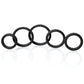 Boneyard Silicone Ring 5 Pcs Kit - Black Cock Rings - Set of 5 Sizes