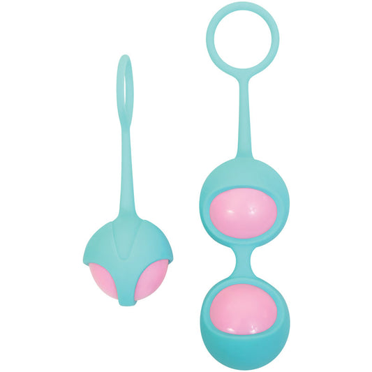 Adam & Eve Eve's Kegel Training Set - Teal/Pink Kegel Trainers - Set of 2