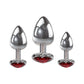 Adam & Eve Three Hearts Gem Anal Plug Set - Metallic Butt Plugs with Gem Bases - Set of 3 Sizes
