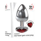Adam & Eve Red Heart Gen Anal Plug - Medium - Metallic 8.25 cm Butt Plug with Heart Gem Base