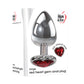 Adam & Eve Red Heart Gen Anal Plug - Large - Metallic 9.5 cm Butt Plug with Heart Gem Base