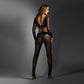 EDGE Wetlook & Mesh Catsuit - M/L - Black - M/L Size