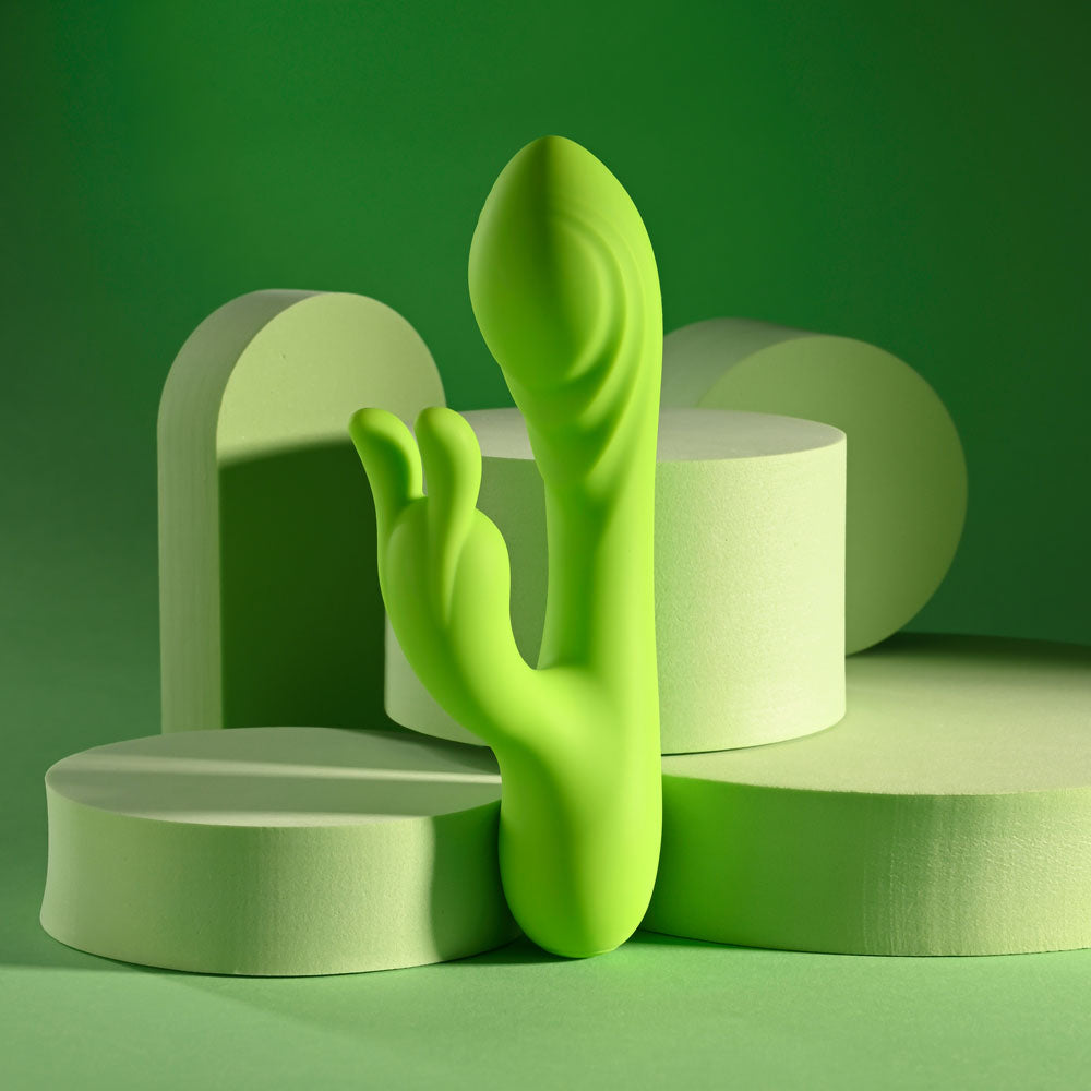 Evolved BRAT BUNNY - Green 16.2 cm USB Rechargeable Rabbit Vibrator