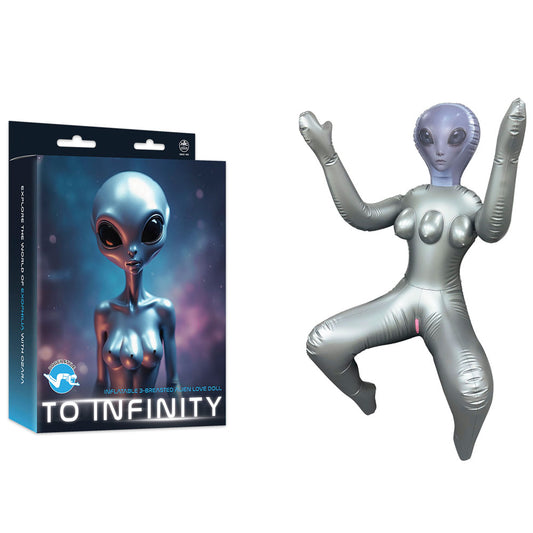 To Infinity - Silver Inflatable Squatting Alien Love Doll