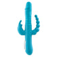 Adam & Eve THRUSTING TRIPLE JOY RABBIT - Teal 25.4 cm USB Rechargeable Rabbit Vibrator with Anal Probe