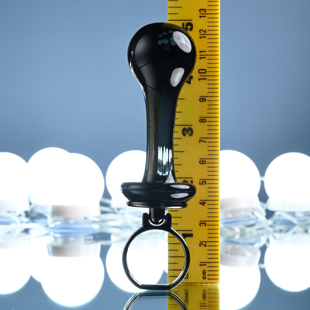 Gender X BLOW POP - Black 12.8 cm Glass Plug with Ring Pull