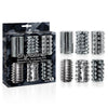 The 9's Crystalline TPR Cock Sleeves - Clear Penis Sleeves - Set of 6