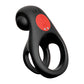 Red Dot Rings - V2 - Black USB Rechargeable Vibrating Cock & Ball Ring with Remote