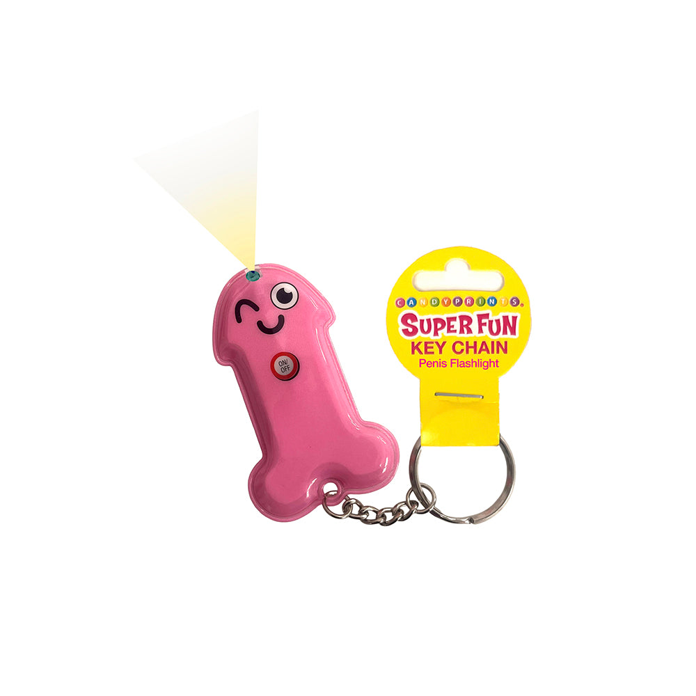 Super Fun Key Chain - Penis Flashlight - Pink Novelty Keychain
