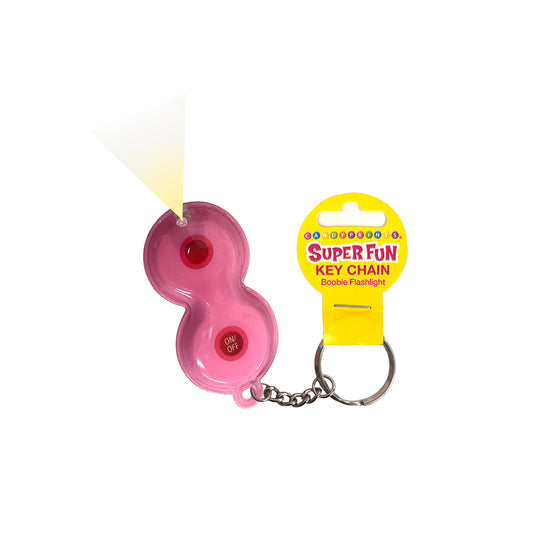 Super Fun Key Chain - Boobie Flashlight - Pink Novelty Keychain