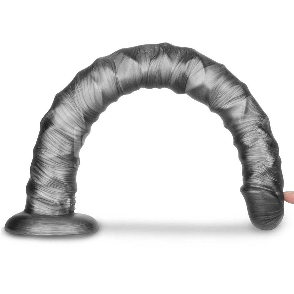 King Sized Vibrating Vibrax Slider - Grey 40.8 cm (16'') USB Rechargeable Vibrating Dildo