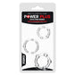 Power Plus Triple Beaded Ring Set - Clear Cock Rings - Set of 3