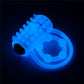 Lumino Play Vibrating Penis & Balls Ring - Glow in the Dark Blue Vibrating Cock Ring