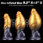 Aerosx 7.5 Inch Dual Density Inflatable Dildo - Gold/Blue 24 cm Inflatable Fantasy Dildo