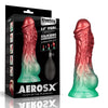 Aerosx 8 Inch Dual Density Inflatable Dildo - Red/Green 28 cm Inflatable Fantasy Dildo