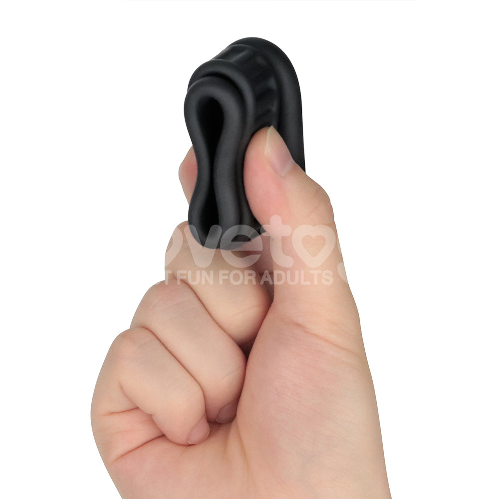 Pinnacle Pro Twin Grip Enhancer - Black Cock & Balls Ring