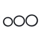 LEVELZ Wide O Silicone Cock Ring Set of 3 - L/XL/2X - Black Cock Rings - Set of 3 Sizes