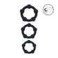 LEVELZ Beaded Silicone Cock Ring Set of 3 - Black - Black Cock Rings - Set of 3 Sizes