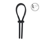 LEVELZ Wide Adjustable Silicone Lasso Cock Ring - Black Adjustable Cock Ring