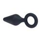 LEVELZ Silicone Anal Plug with Loop - Large - Black Large Butt Plug