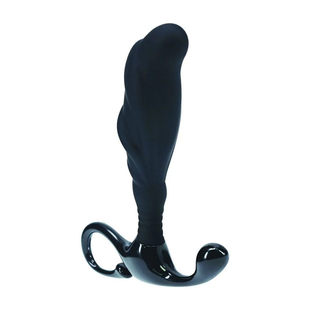 LEVELZ Rippled with Hard Loop Prostate Massager - Large - Black Large Prostate Massager