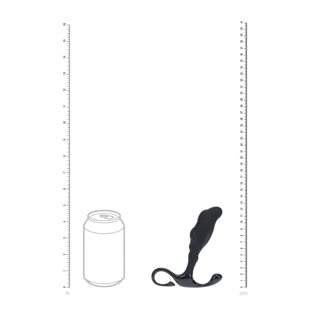 LEVELZ Rippled with Hard Loop Prostate Massager - Large - Black Large Prostate Massager