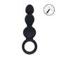 LEVELZ Beaded Silicone Anal Probe with Loop - Black 15.3 cm Beaded Anal Plug