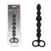 LEVELZ Beaded Silicone Anal Probe with Double Loop - Black 24.5 cm Anal Beads