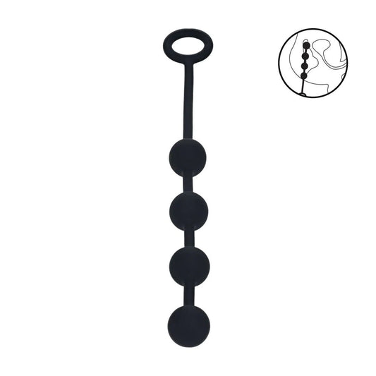 LEVELZ Round Silicone Anal Balls - S - 20mm - Black 23 cm Small Anal Balls
