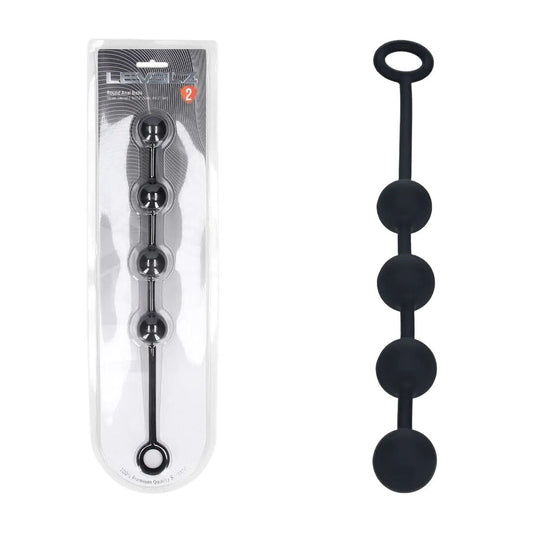 LEVELZ Round Silicone Anal Balls - M - 20mm - Black 32 cm Medium Anal Balls