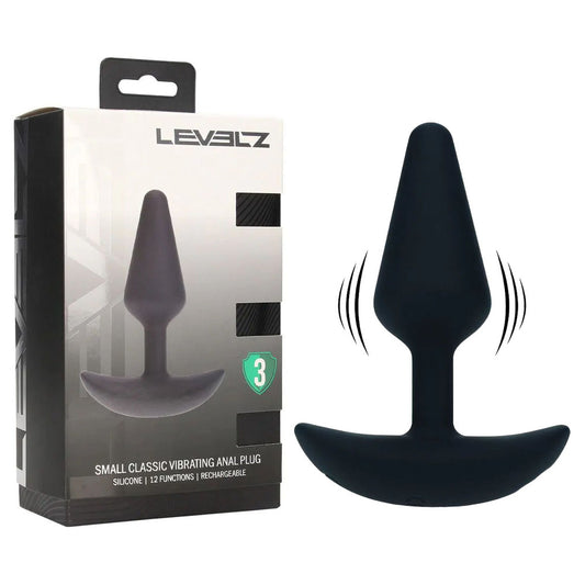 LEVELZ Classic Vibrating Silicone Anal Plug - Small - Black Small USB Rechargeable Butt Plug