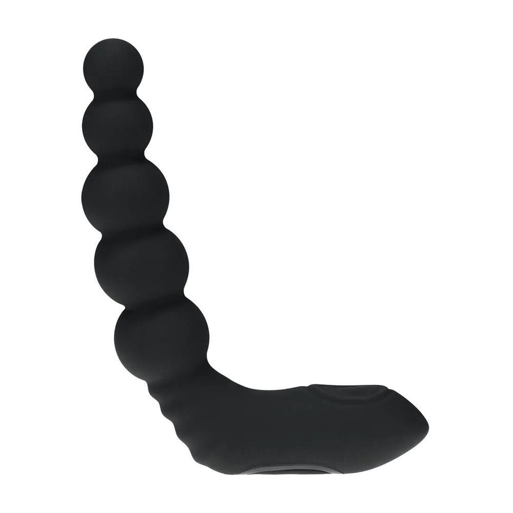 LEVELZ Rechargeable Beaded Prostate Massager - Black USB Rechargeable Heating + Vibrating Prostate Massager
