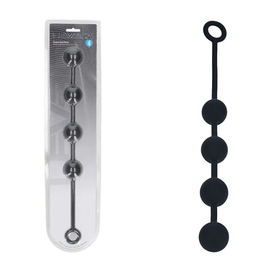 LEVELZ Round Silicone Anal Balls - L - 40mm - Black 40.5 cm Large Anal Beads