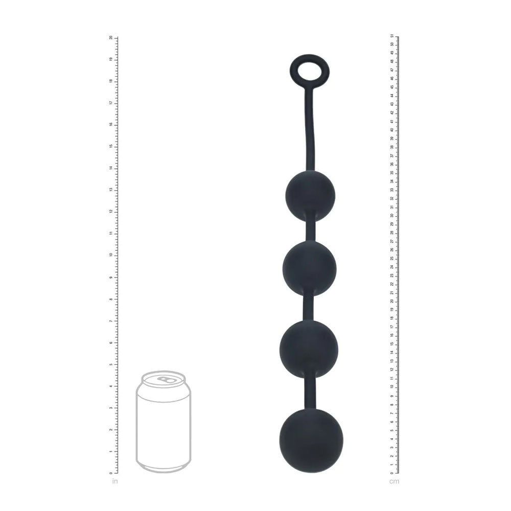 LEVELZ Round Anal Balls - XL - 50mm - Black 46.5 cm XL Anal Beads