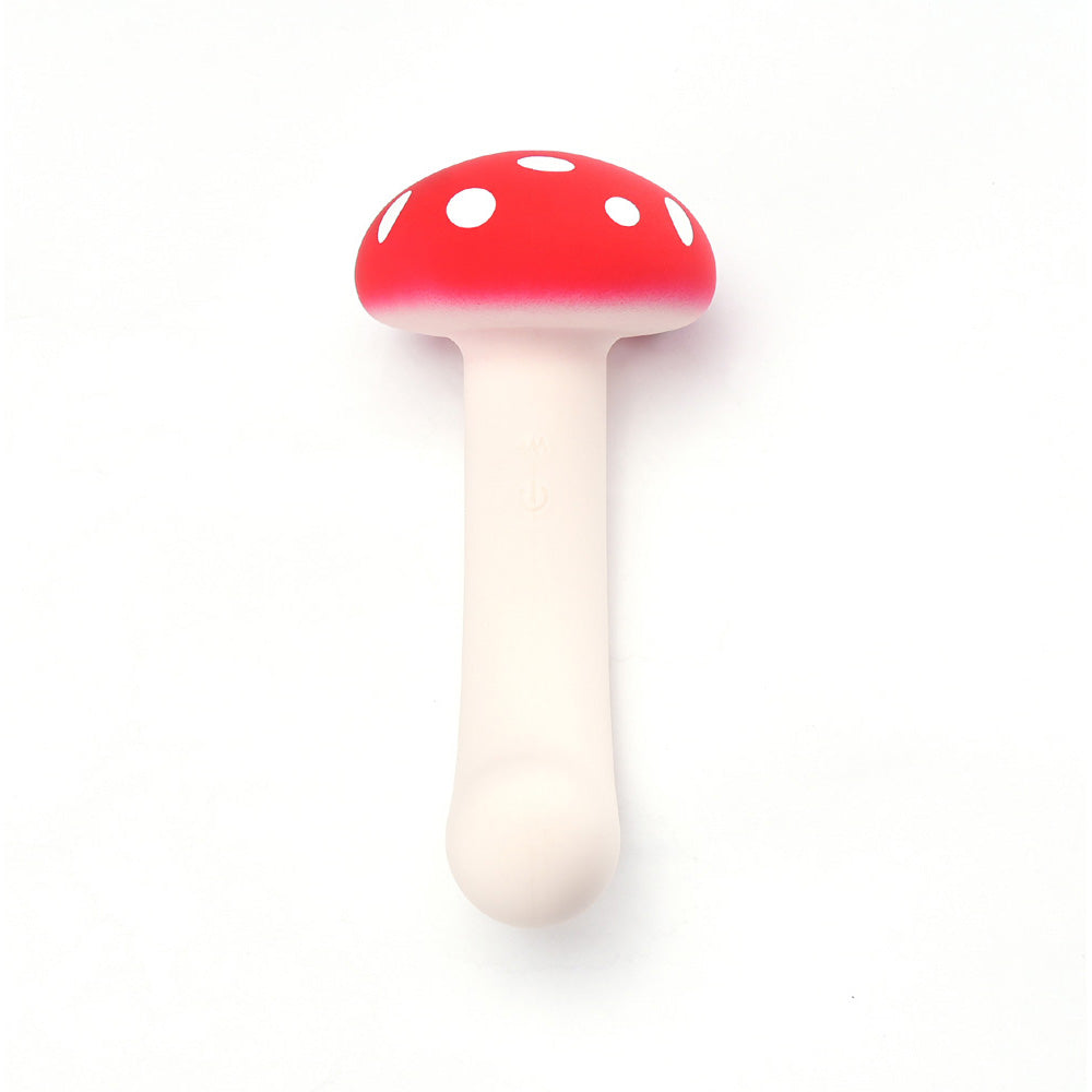 Maia ALICE - Red/White 15.2 cm USB Rechargeable Dual Vibrating Mushroom