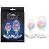 Glams Cosmic 2pc Kit - Rainbow - Clear/Rainbow Butt Plugs - Set of 2 Sizes