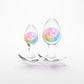 Glams Cosmic 2pc Kit - Rainbow - Clear/Rainbow Butt Plugs - Set of 2 Sizes